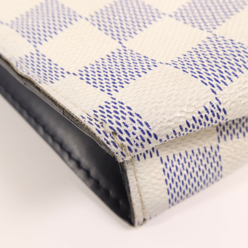 LOUIS VUITTON Damier Azur Pochette Voyage Clutch銀扣手拿包-10