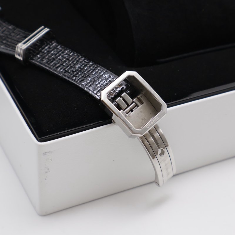 CHANEL Boy.friend tweed腕錶 - 黑銀-4