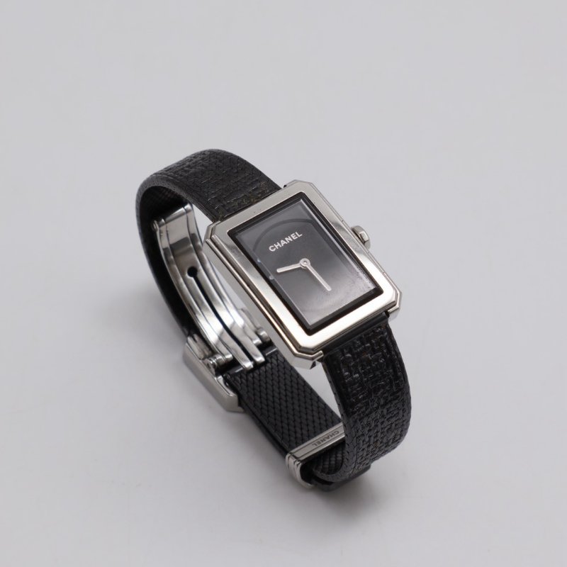 CHANEL Boy.friend tweed腕錶 - 黑銀-9