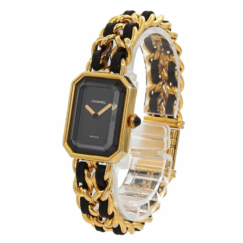 香奈兒 Premiere 女士腕錶，L 碼，H0001，黑金配色，石英機芯-1