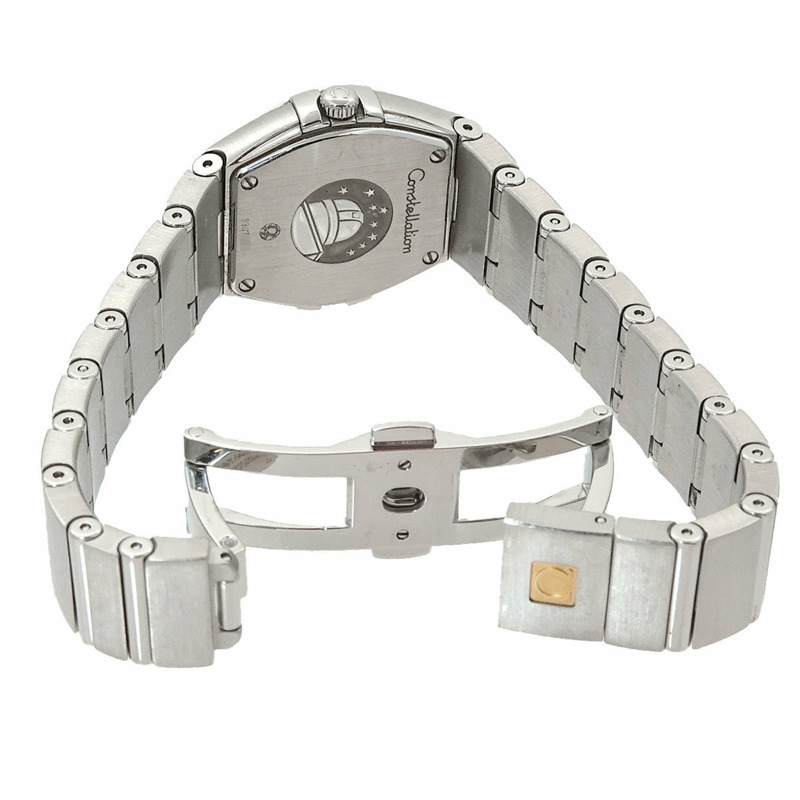 歐米茄星座系列 123 10 24 60 55 001 女士腕錶，鑲嵌 12 顆鑽石，白色錶殼，石英機芯-4