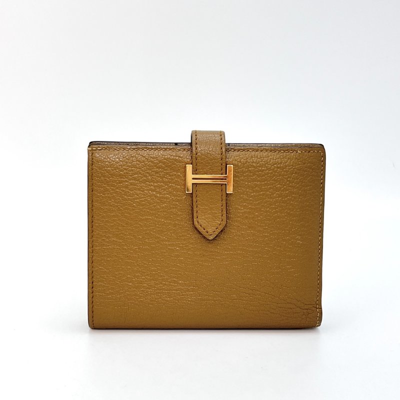 HERMES 金扣 Bearn短款錢包  12*9.5*0.4 98新配件盒子-0