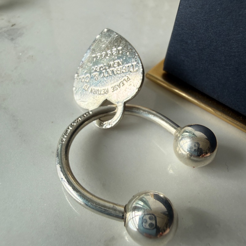 Tiffany 愛心純銀鑰匙圈-3