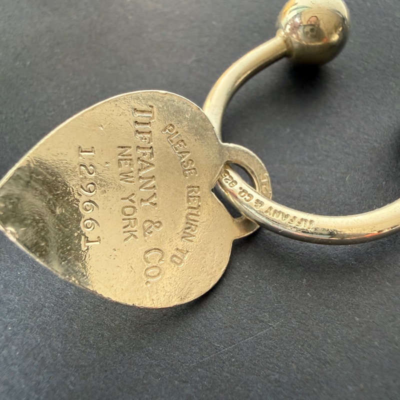 Tiffany 愛心純銀鑰匙圈-4