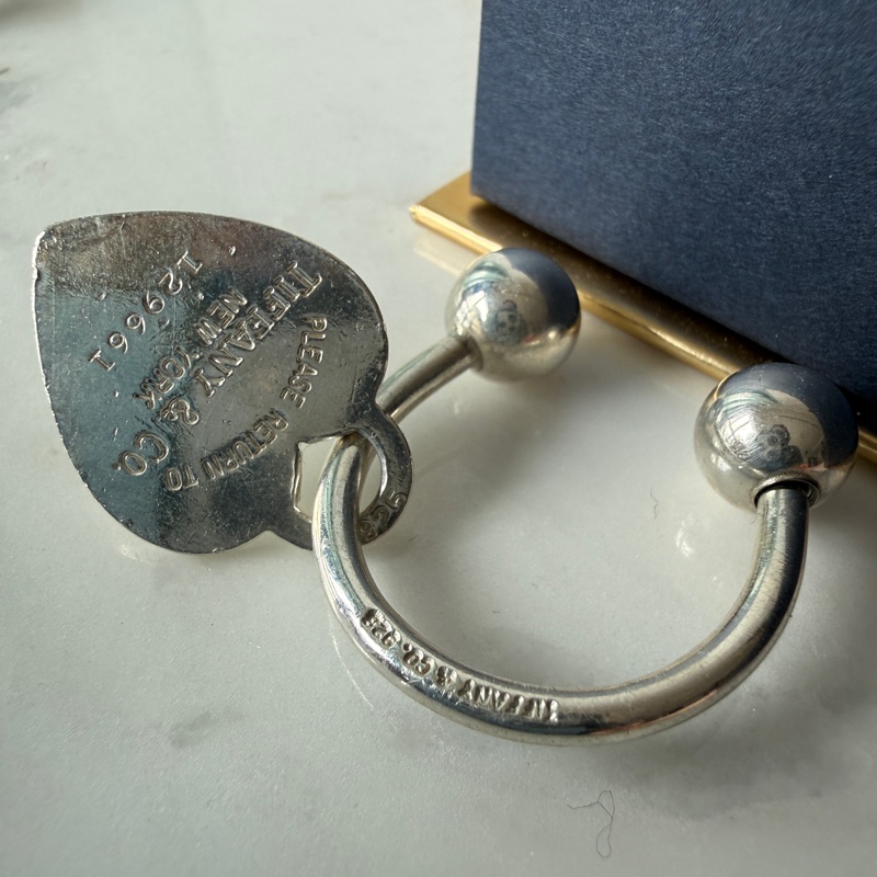 Tiffany 愛心純銀鑰匙圈-6