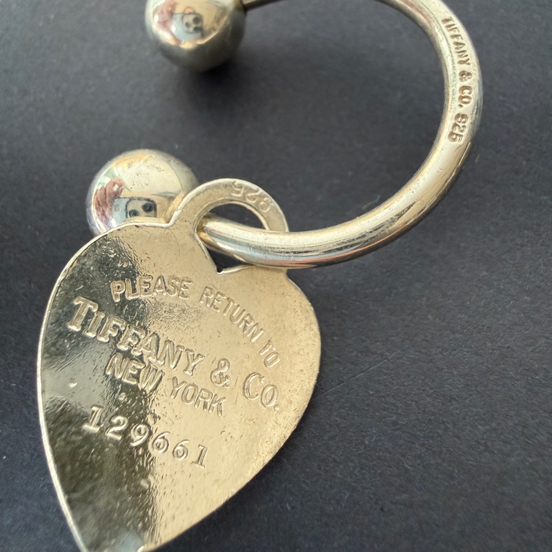 Tiffany 愛心純銀鑰匙圈-7
