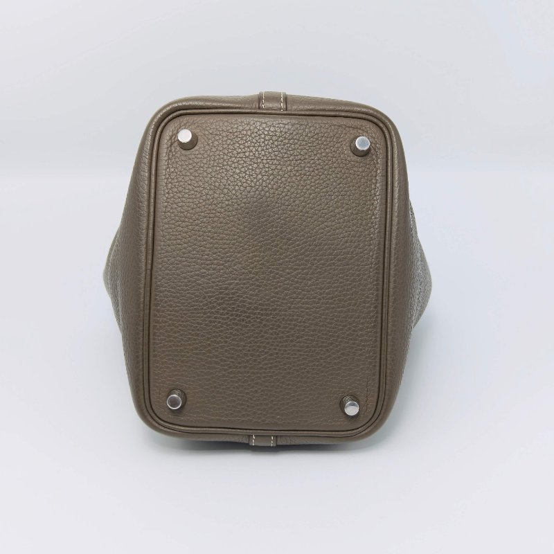 HERMES 大象灰銀扣菜籃子18手提袋 18*18*13 98新配件塵袋-3