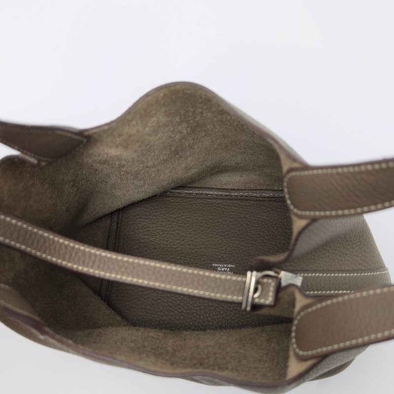 HERMES 大象灰銀扣菜籃子18手提袋 18*18*13 98新配件塵袋-4