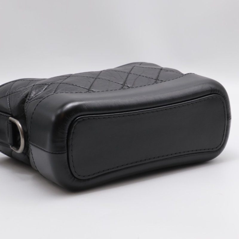 CHANEL 皮穿鍊字母提把雙鍊條流浪包 - 小號黑29開-6