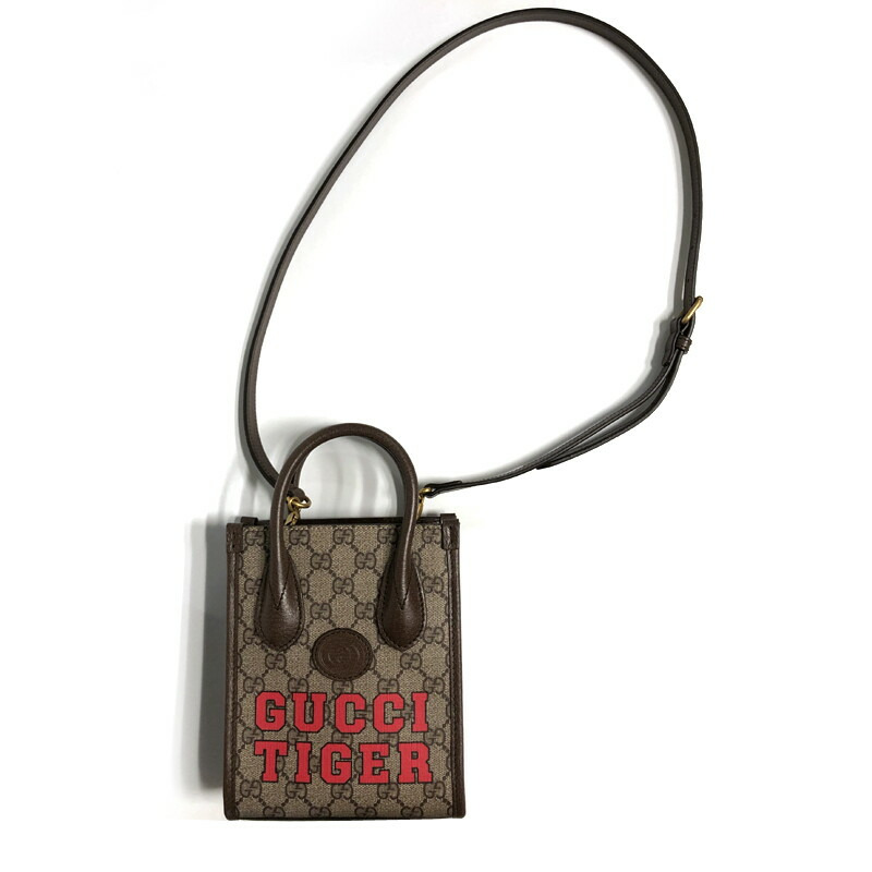 GUCCI Tiger GG迷你手提包 671623 棕色-8