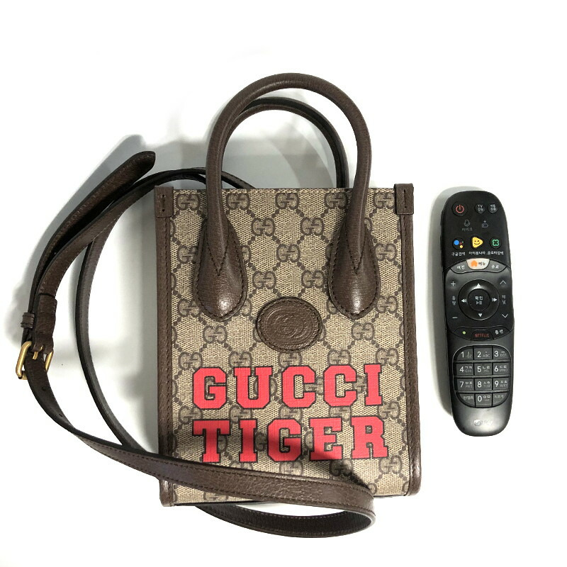 GUCCI Tiger GG迷你手提包 671623 棕色-9