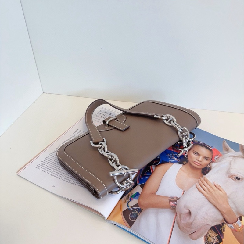 ✨Hermes Sac Chaine D’Ancre 99新 信封包 大象灰銀扣 稀有不撞款swift 皮 好價🩶-5