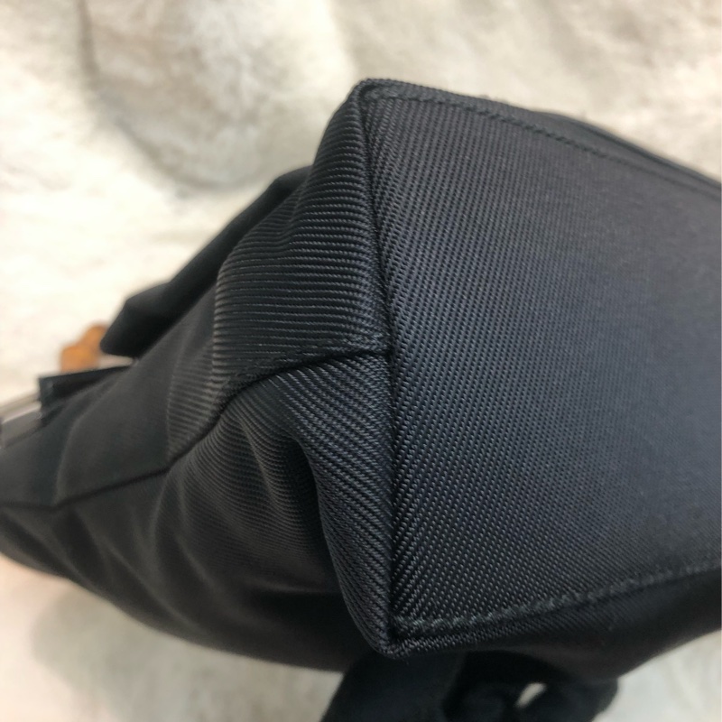 Gucci Bamboo黑色布手提袋 X437-10