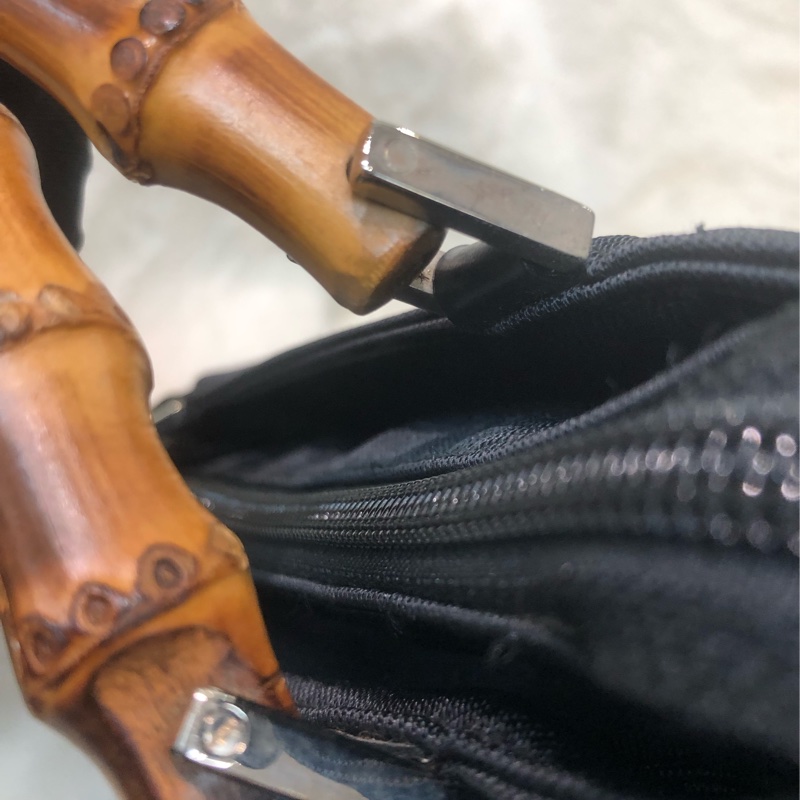 Gucci Bamboo黑色布手提袋 X437-11
