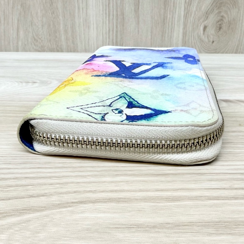 LV原花水彩暈染直式拉鍊長夾m80499-13