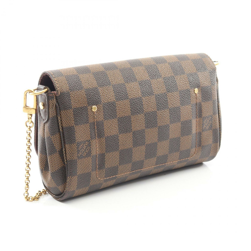 路易威登 Favorite PM Damier Ebene 手提包 N41276 PVC塗層帆布皮革棕色二手女士-1