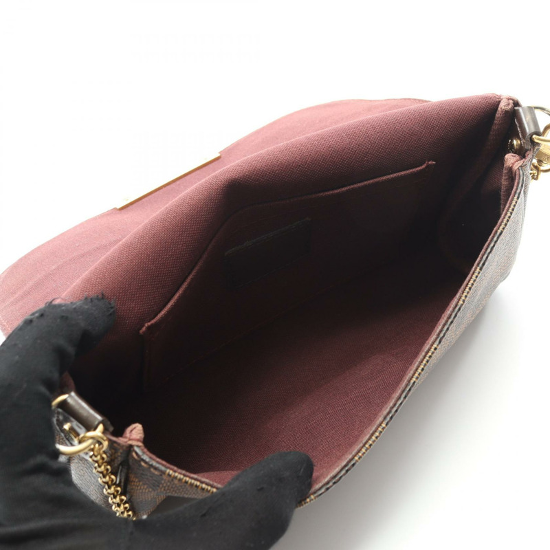 路易威登 Favorite PM Damier Ebene 手提包 N41276 PVC塗層帆布皮革棕色二手女士-2