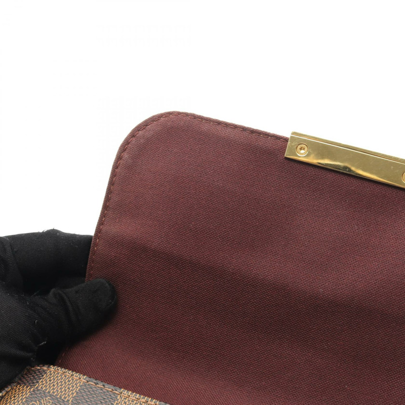 路易威登 Favorite PM Damier Ebene 手提包 N41276 PVC塗層帆布皮革棕色二手女士-6