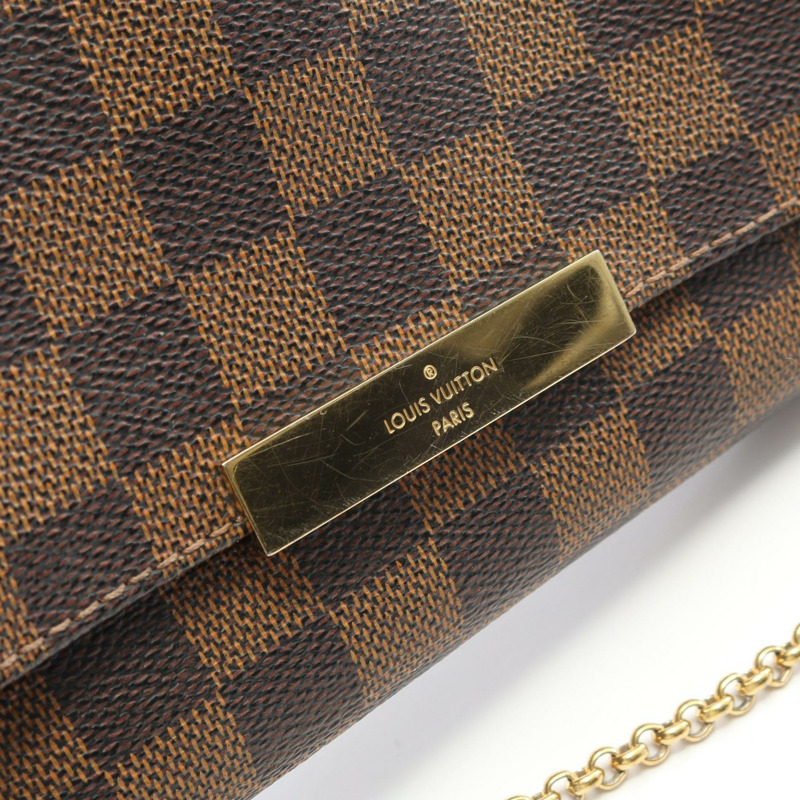 路易威登 Favorite PM Damier Ebene 手提包 N41276 PVC塗層帆布皮革棕色二手女士-9