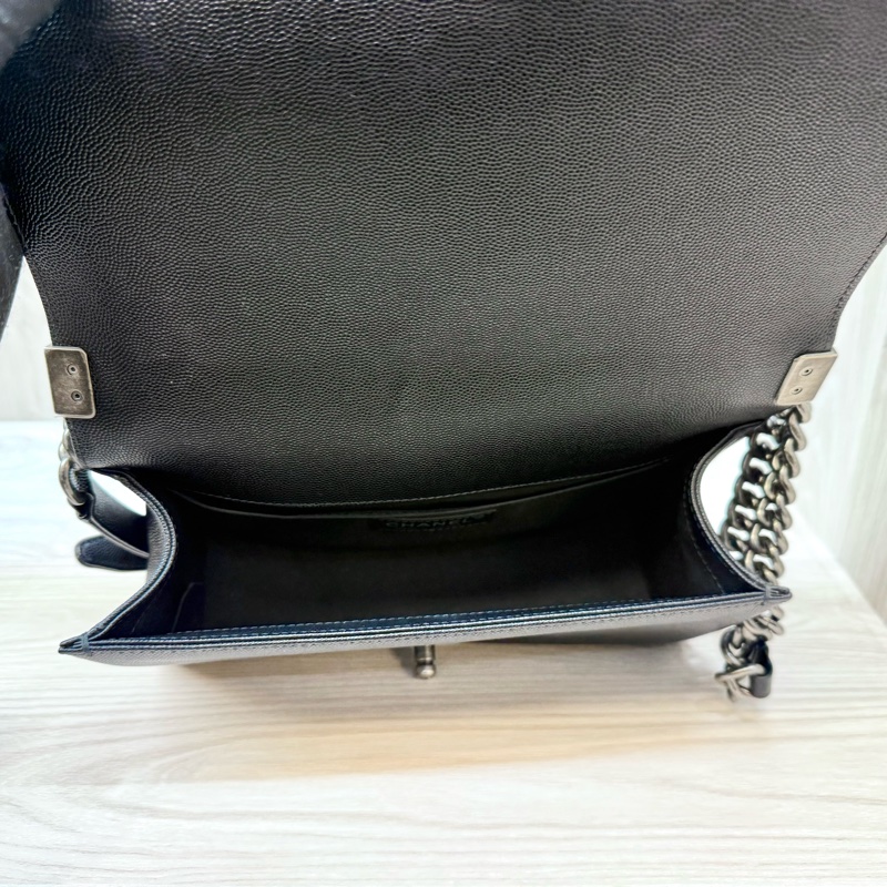 CHANEL黑銀荔枝皮BOY25/A67086-6