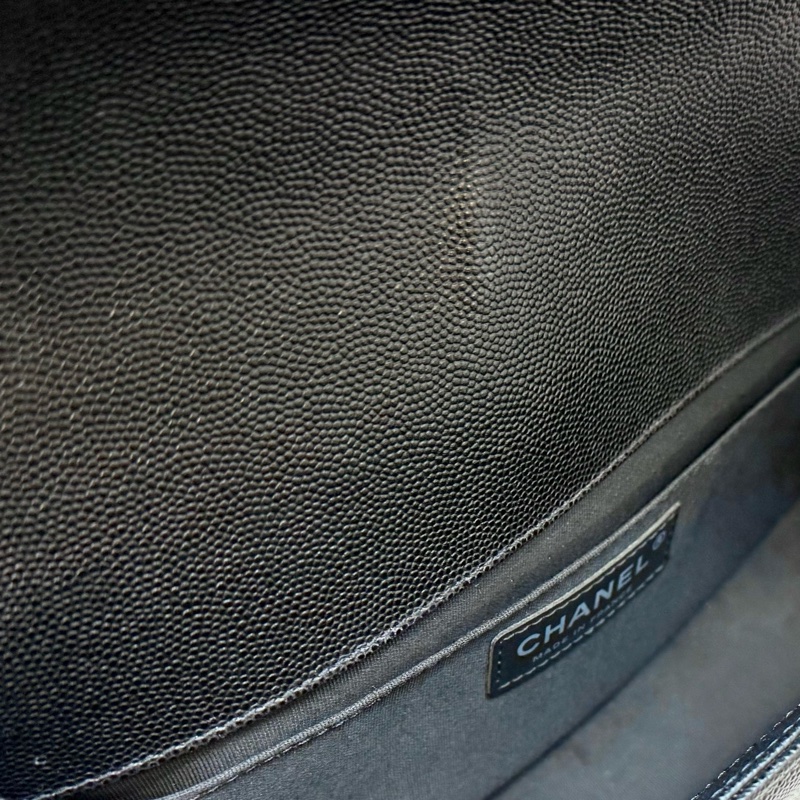 CHANEL黑銀荔枝皮BOY25/A67086-19
