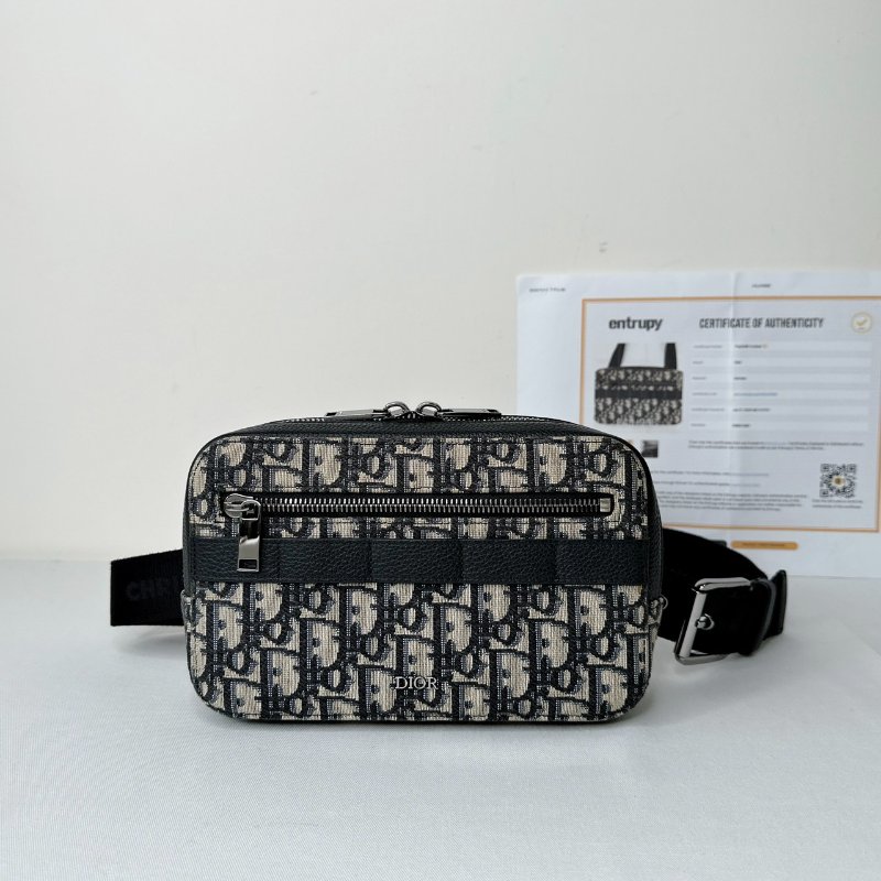 DIOR 刺繡老花胸包-0