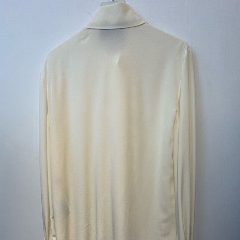 Gucci米白金釦長袖襯衫-11