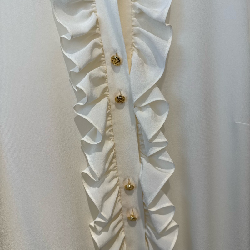 Gucci米白金釦長袖襯衫-17