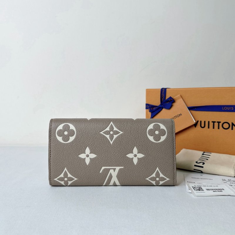 LV 全新Sarah斑鳩灰翻蓋長夾-1