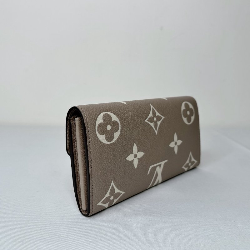 LV 全新Sarah斑鳩灰翻蓋長夾-5