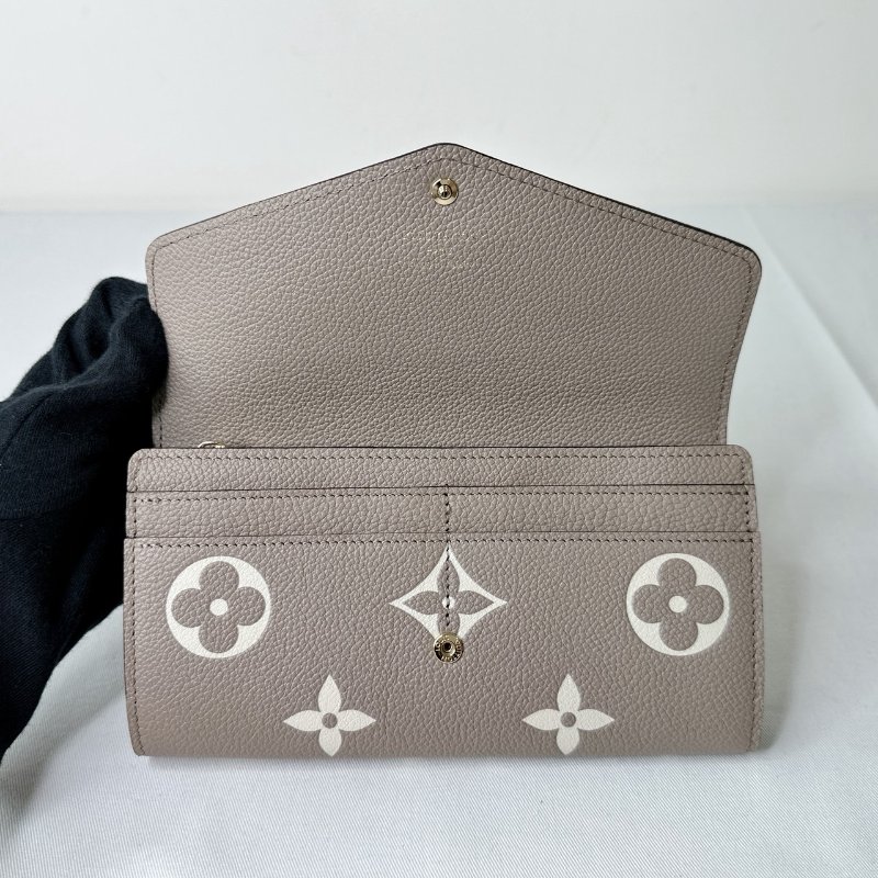 LV 全新Sarah斑鳩灰翻蓋長夾-6