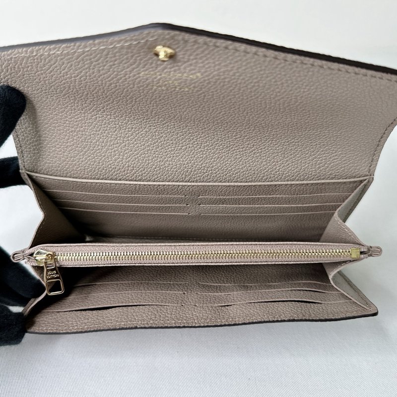 LV 全新Sarah斑鳩灰翻蓋長夾-7