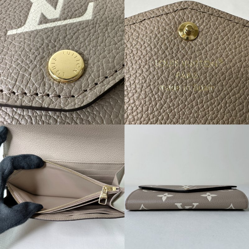 LV 全新Sarah斑鳩灰翻蓋長夾-8