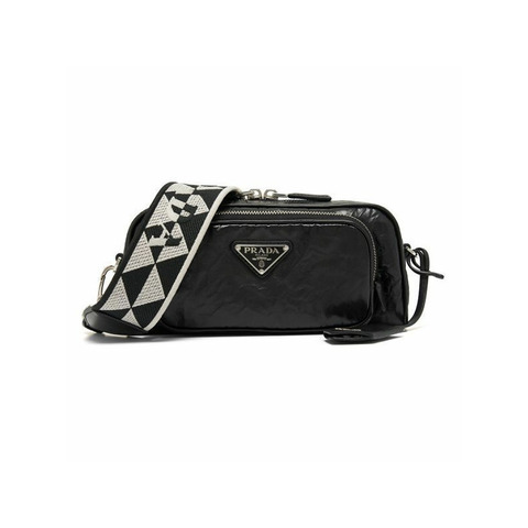 PRADA 復古多口袋三角形Logo女士單肩包 1BH198 UVL F0002