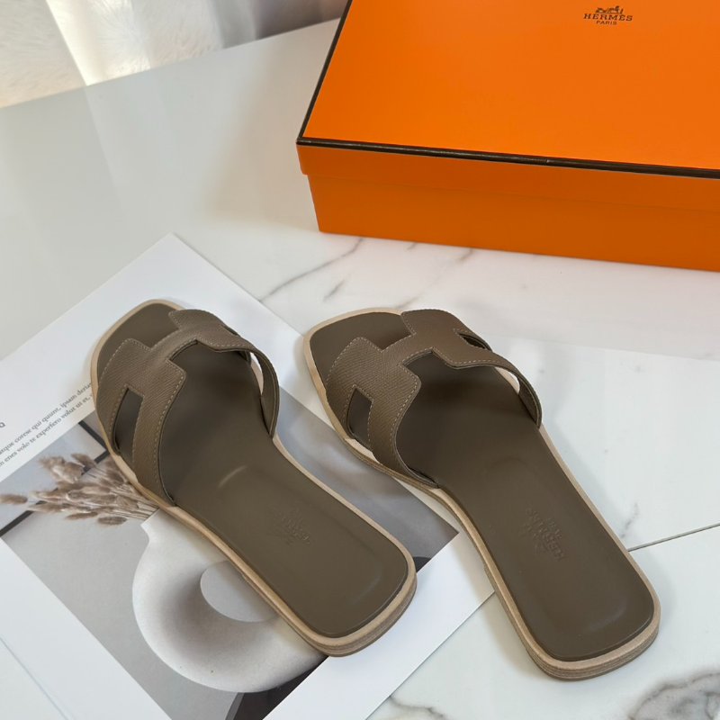 HERMES Oran拖鞋 - 灰 36-4