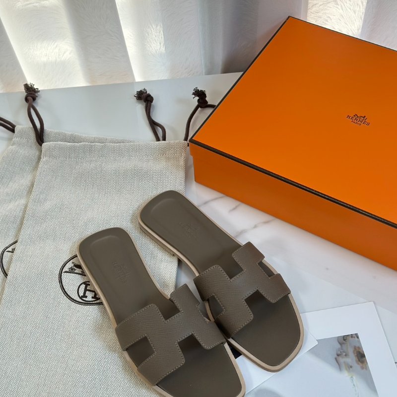HERMES Oran拖鞋 - 灰 36-6