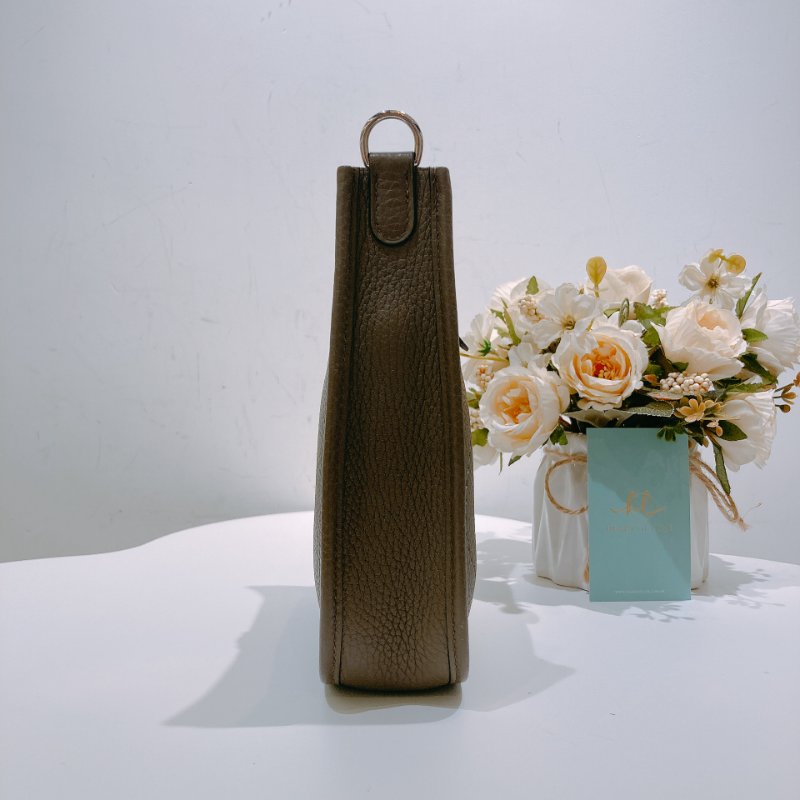 TW4600 Hermes 愛馬仕 迷你 H 伊芙妮 石器灰Mini Evelyne TC 8F Etain x PHW-2