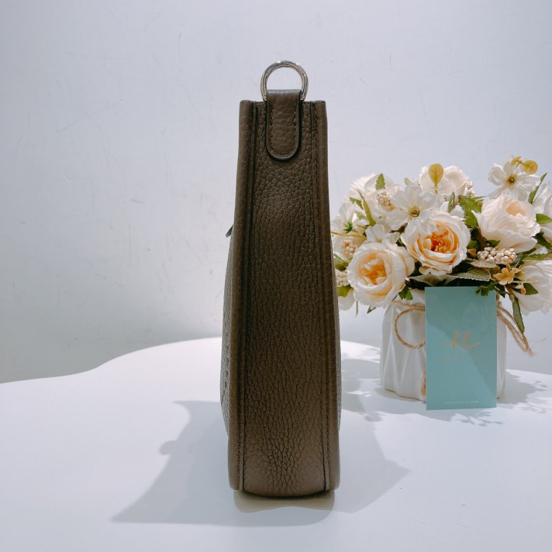 TW4600 Hermes 愛馬仕 迷你 H 伊芙妮 石器灰Mini Evelyne TC 8F Etain x PHW-3
