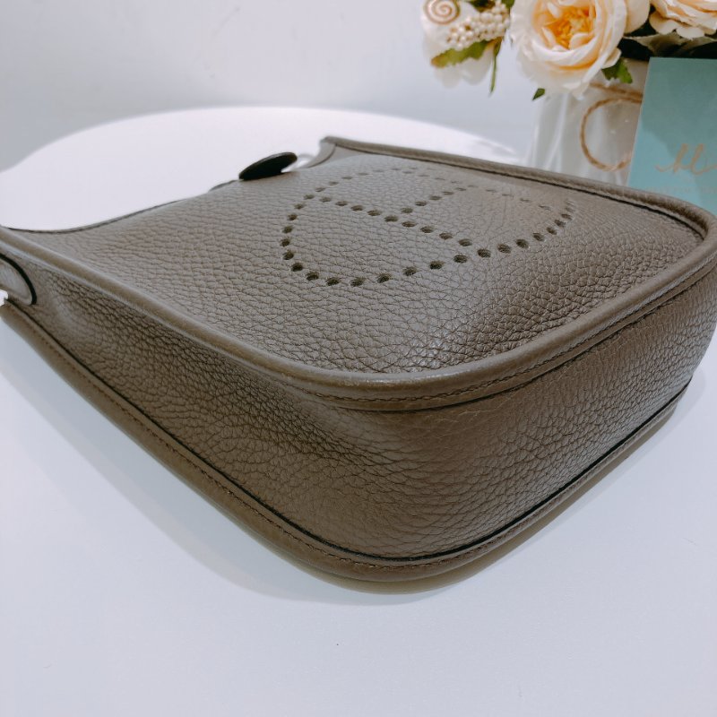 TW4600 Hermes 愛馬仕 迷你 H 伊芙妮 石器灰Mini Evelyne TC 8F Etain x PHW-5