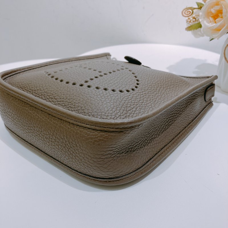 TW4600 Hermes 愛馬仕 迷你 H 伊芙妮 石器灰Mini Evelyne TC 8F Etain x PHW-6