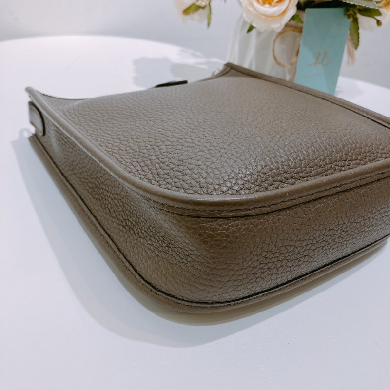 TW4600 Hermes 愛馬仕 迷你 H 伊芙妮 石器灰Mini Evelyne TC 8F Etain x PHW-7