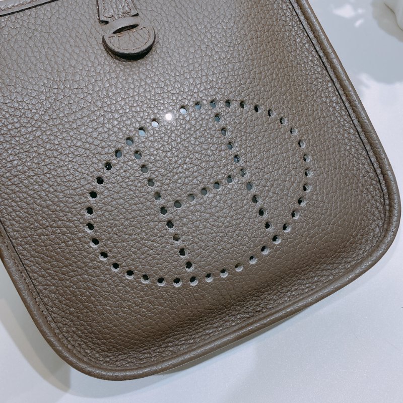 TW4600 Hermes 愛馬仕 迷你 H 伊芙妮 石器灰Mini Evelyne TC 8F Etain x PHW-9