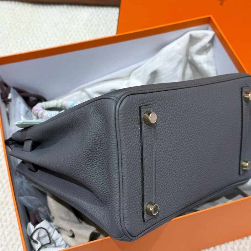 Hermes/愛馬仕 birkin25錫器灰金扣togo皮 高級清冷的深灰色 極其的稀少 賣一隻少一隻 Y刻全新全套膜都在 0配貨直接帶走！-5