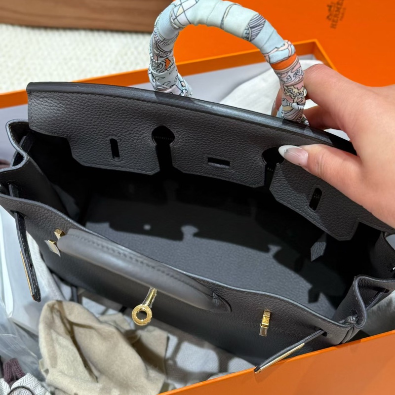 Hermes/愛馬仕 birkin25錫器灰金扣togo皮 高級清冷的深灰色 極其的稀少 賣一隻少一隻 Y刻全新全套膜都在 0配貨直接帶走！-6