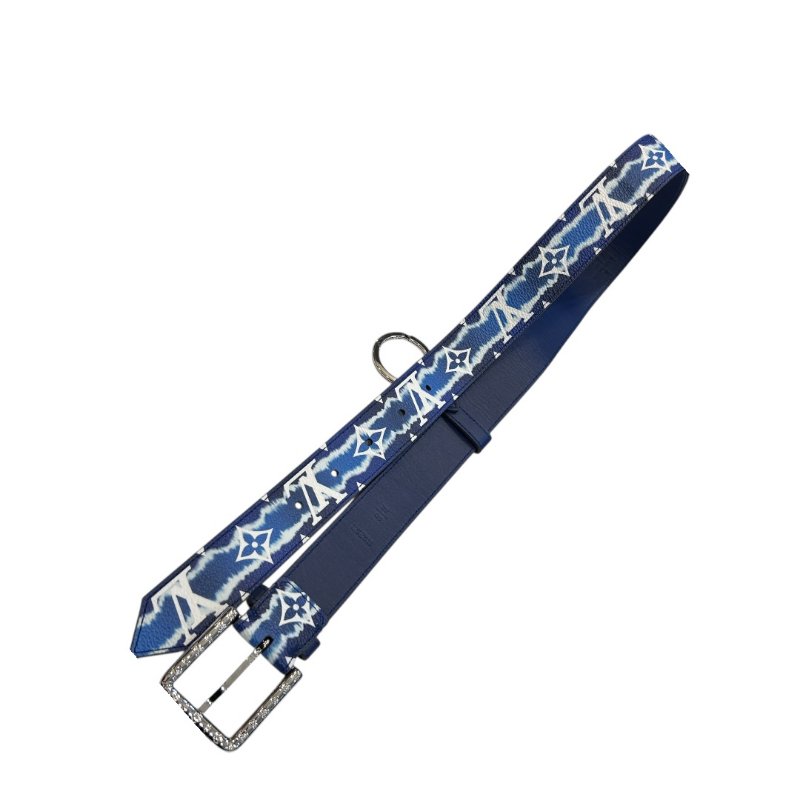 ＬＶ藍色字紋掛件腰帶-11