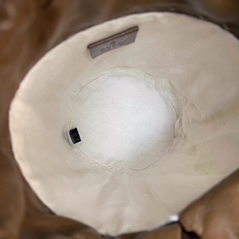 Gucci古馳 馬銜扣1955系列老花焦糖水桶包-7