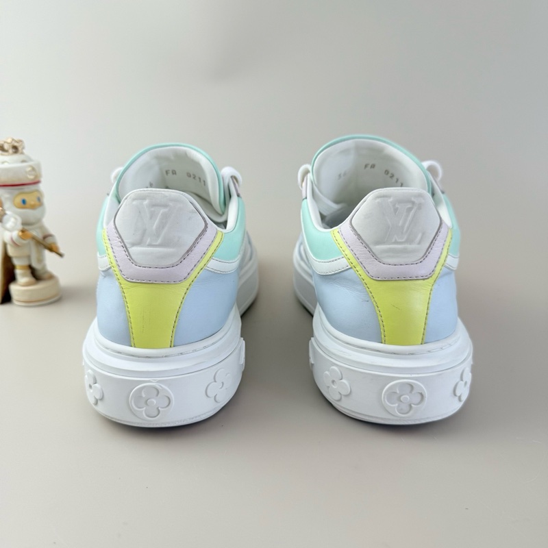 LV/路易威登 Time Out藍粉浮雕老花休閒鞋 36碼 98新 品相不錯-2