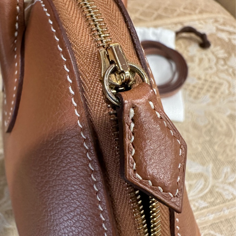 Hermes 37金棕 Evercolor金釦mini Bolide-10