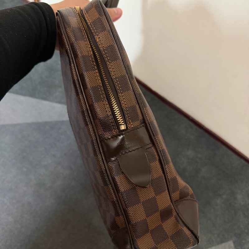 Lv 棕色棋盤格公事包-3