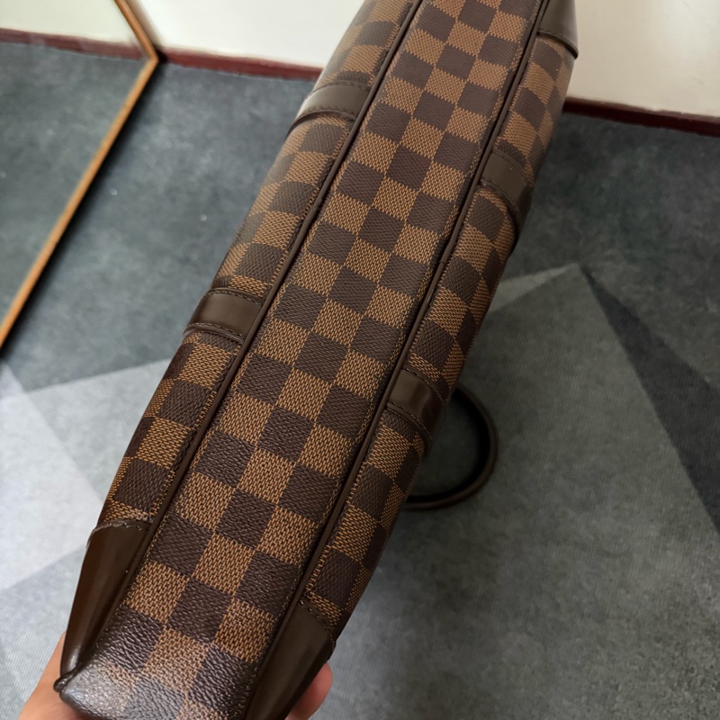 Lv 棕色棋盤格公事包-7